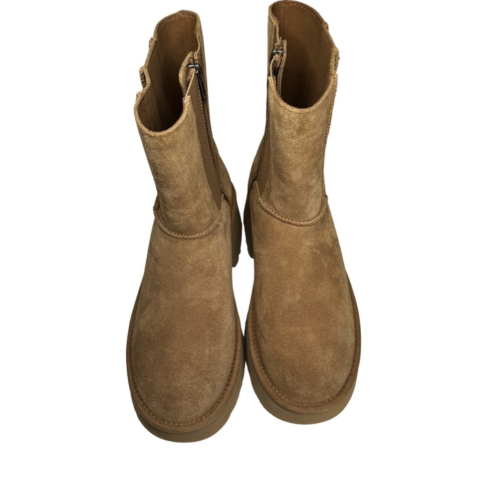 UGG Women's Classic Twin Seam New Heights Chestnut Suede Platform Boot 1158313 8 - Picture 2 of 11